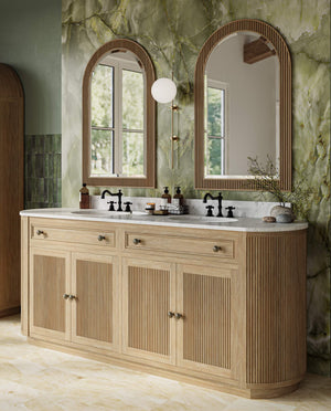 Kraton Oval Double Vanity w/ Sink & Marble Top-Blue Hand Home