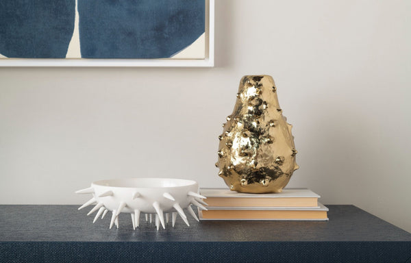 Kiwano Vase / Brass-Villa & House-Blue Hand Home