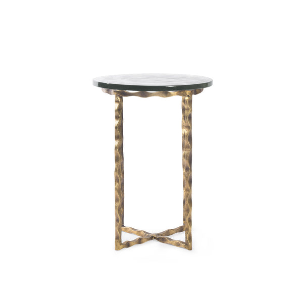 Kyra Accent Table in Antique Brass by Villa & House