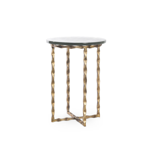 Kyra Accent Table in Antique Brass by Villa & House