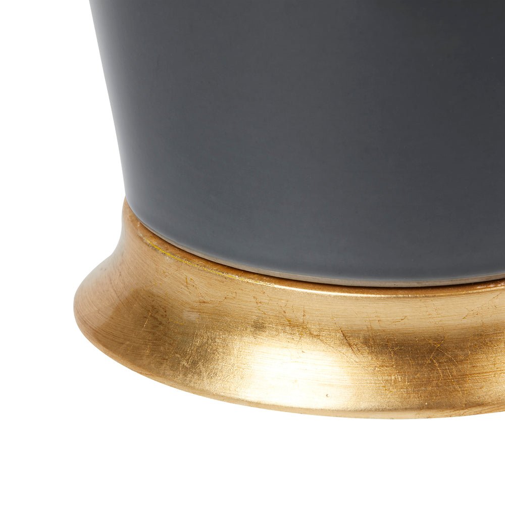 Kylie Lamp with Shade 17-inch White Linen, with Gold-Blue Hand Home