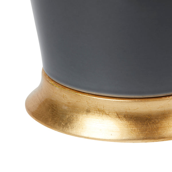 Kylie Lamp with Shade 17-inch White Linen, with Gold-Blue Hand Home