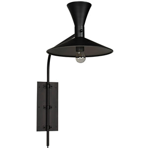 Enzo Sconce, Black Steel-Noir Furniture-Blue Hand Home