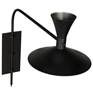 Enzo Sconce, Black Steel-Noir Furniture-Blue Hand Home