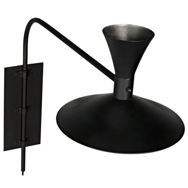 Enzo Sconce, Black Steel-Noir Furniture-Blue Hand Home