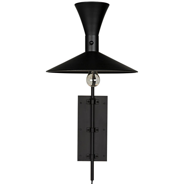 Enzo Sconce, Black Steel-Noir Furniture-Blue Hand Home