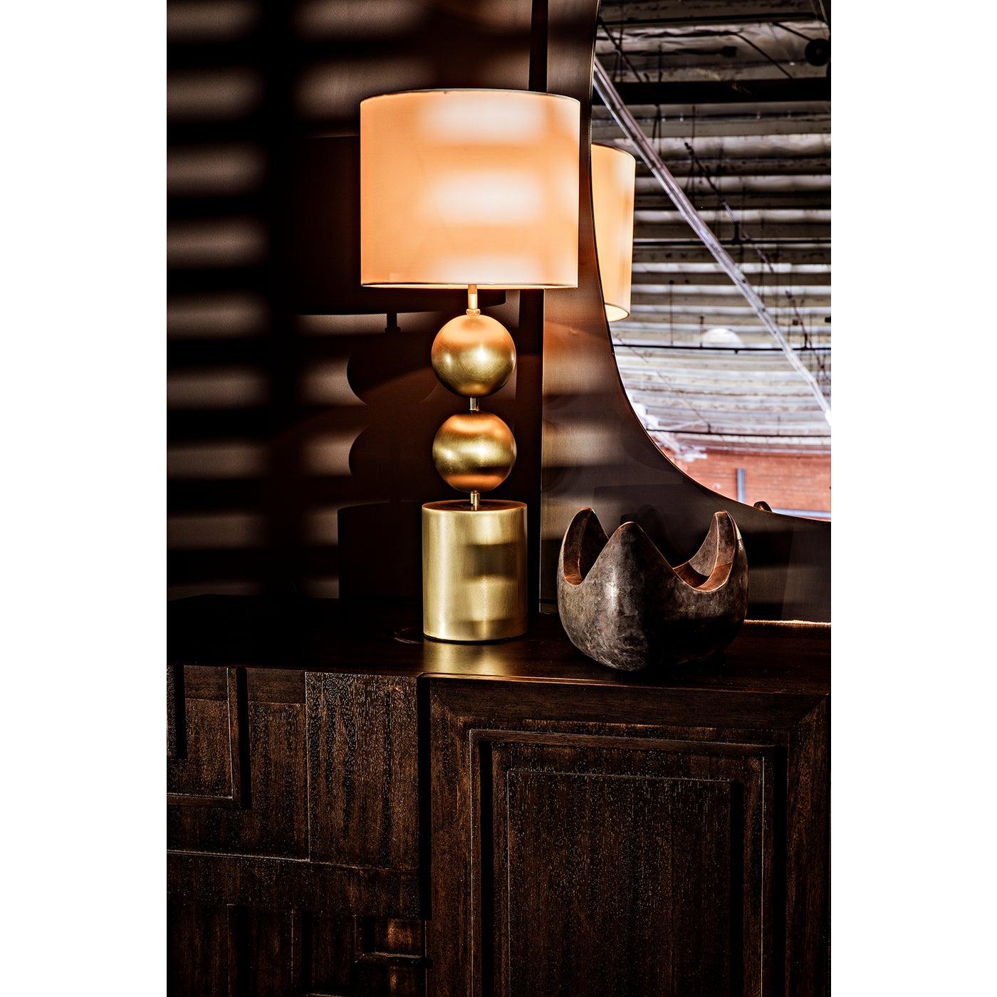 Tulum Table Lamp with Shade, Metal with Brass Finish-Noir Furniture-Blue Hand Home