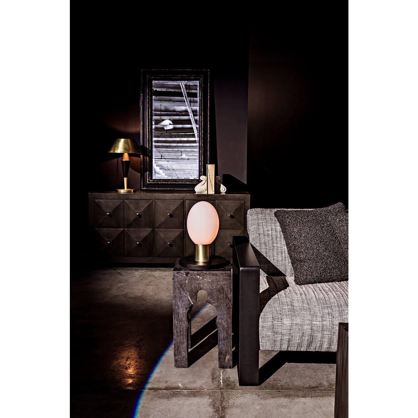 Blau Table Lamp, Steel with Brass Finish and Black Steel Detail-Noir Furniture-Blue Hand Home