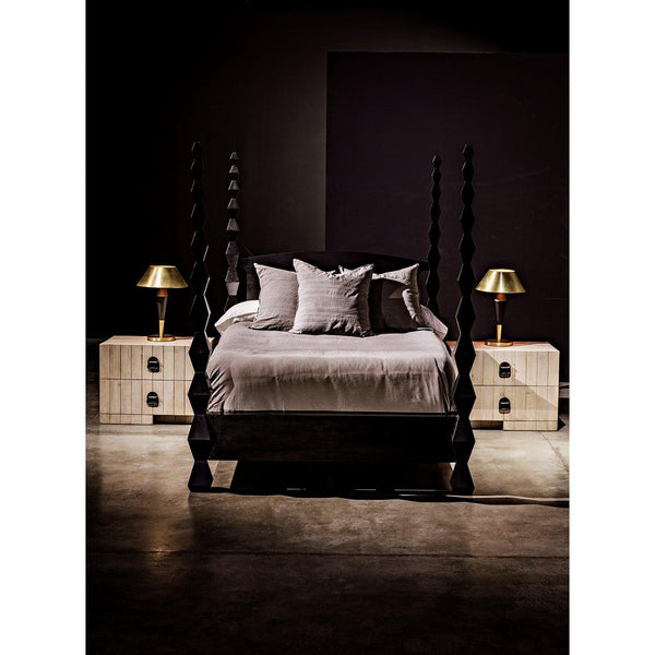 Blau Table Lamp, Steel with Brass Finish and Black Steel Detail-Noir Furniture-Blue Hand Home
