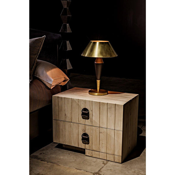 Blau Table Lamp, Steel with Brass Finish and Black Steel Detail-Noir Furniture-Blue Hand Home
