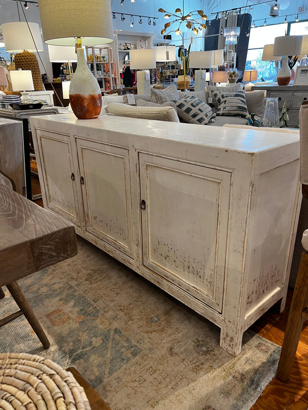 Lance White Wash Elm Three Door Cabinet-Blue Hand Home