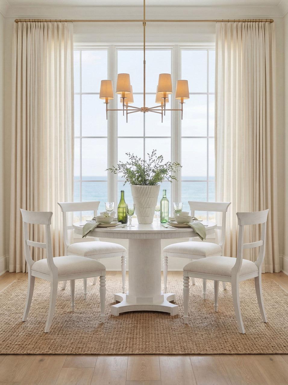 Lawrence Side Chair, Glazed Whisper White-Blue Hand Home