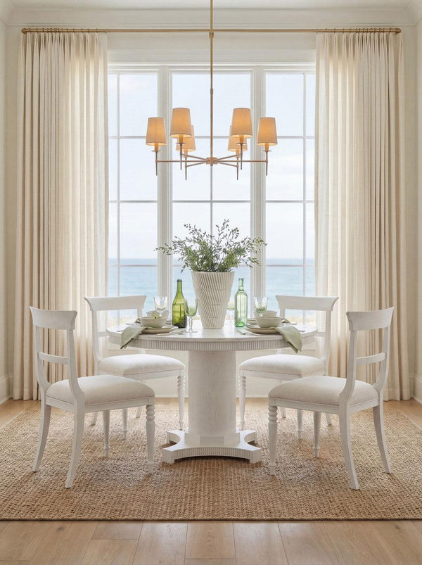 Lawrence Side Chair, Glazed Whisper White-Blue Hand Home