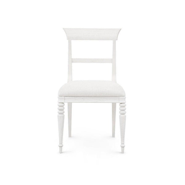 Lawrence Side Chair, Glazed Whisper White-Blue Hand Home