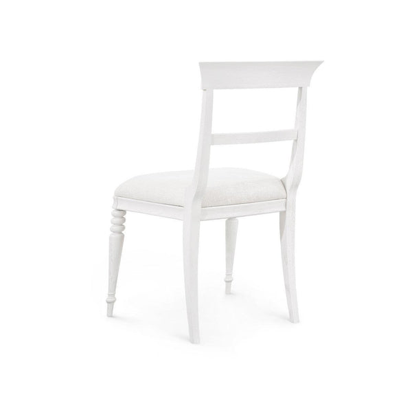 Lawrence Side Chair, Glazed Whisper White-Blue Hand Home