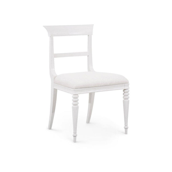 Lawrence Side Chair, Glazed Whisper White-Blue Hand Home