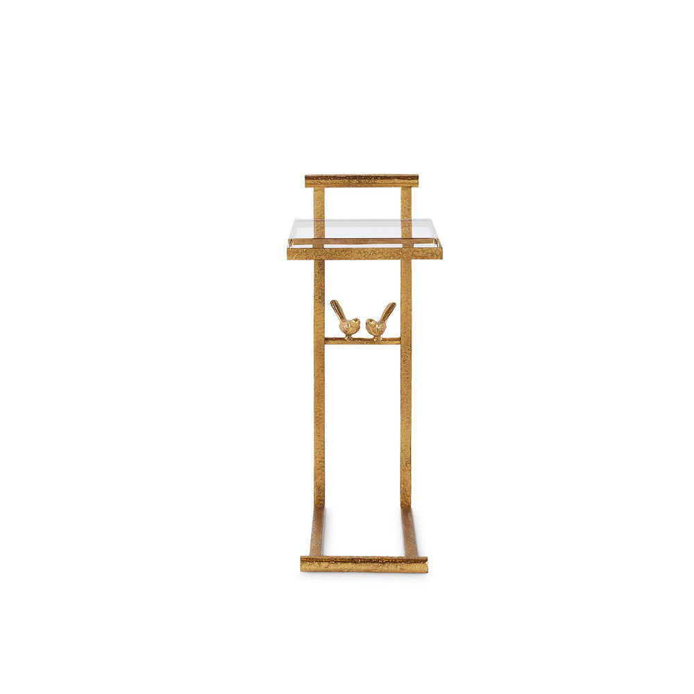 Lucia Accent Table, Gold Leaf-Blue Hand Home