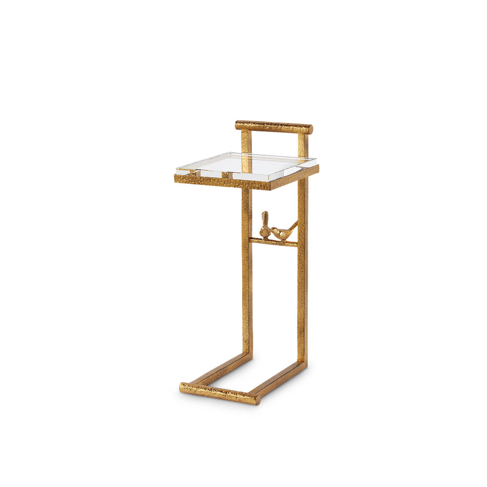 Lucia Accent Table, Gold Leaf-Blue Hand Home