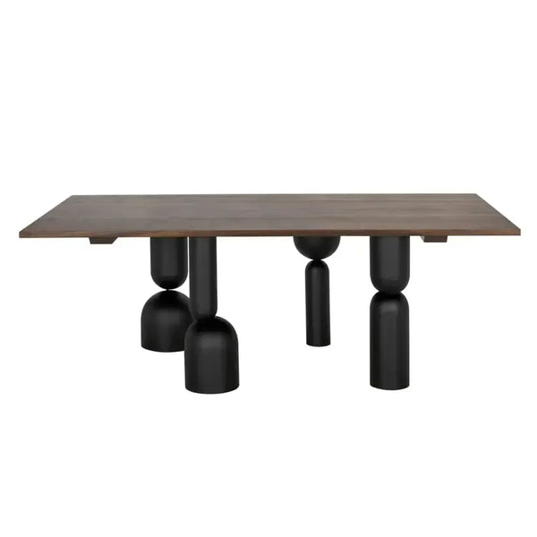 LEANDRA DINING TABLE WITH WALNUT TOP-Noir Furniture-Blue Hand Home