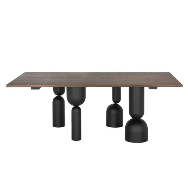 LEANDRA DINING TABLE WITH WALNUT TOP-Noir Furniture-Blue Hand Home