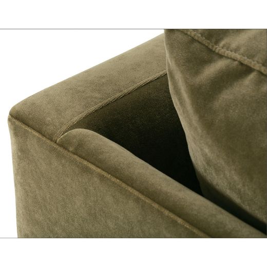 Leo Express Velvet Sofa-Blue Hand Home