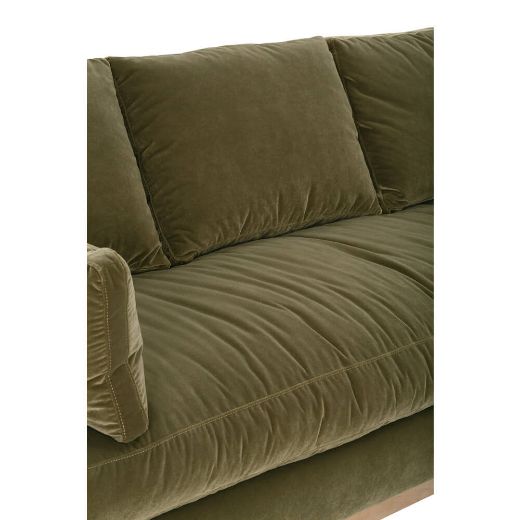 Leo Express Velvet Sofa-Blue Hand Home