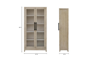 Lexington Tall Cabinet White Wash-Blue Hand Home