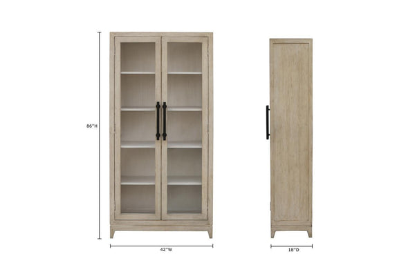 Lexington Tall Cabinet White Wash-Blue Hand Home