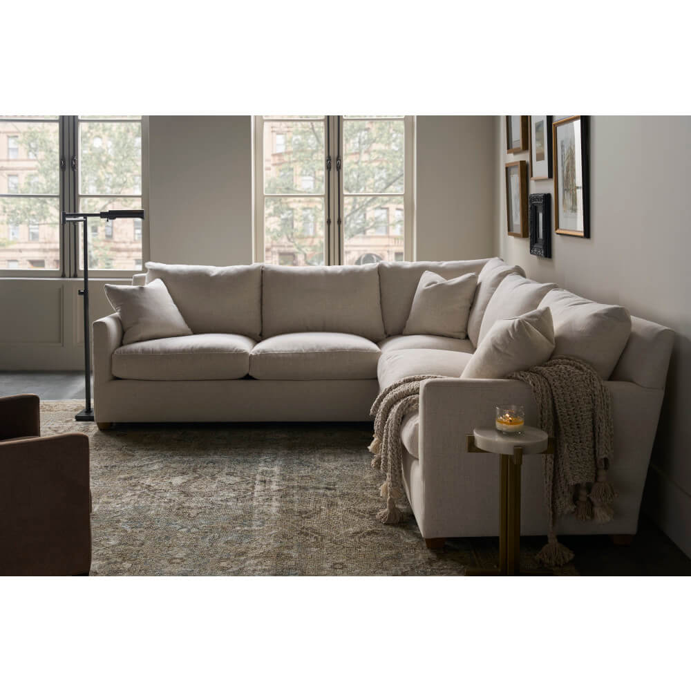 Lilah Sectional - Plush Crypton Chenille-Blue Hand Home