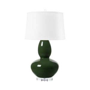 Lisbon Lamp with Shade 17-inch White Linen, with Nickel, Alpine Gleam