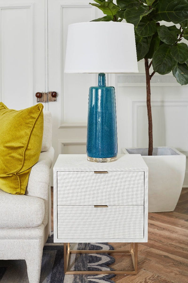 Cubik 2-Drawer Side Table / Chiffon White-Villa & House-Blue Hand Home