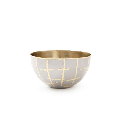 Loom Small Bowl, Anthracite and Brass