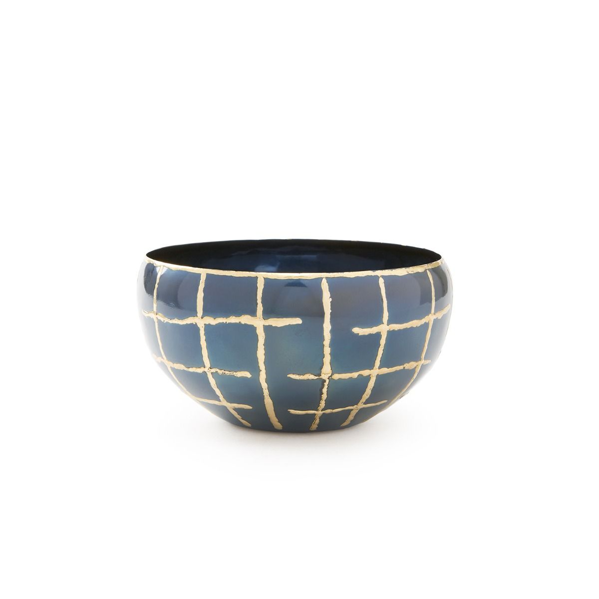 Loom Medium Bowl / Anthracite and Brass-Villa & House-Blue Hand Home