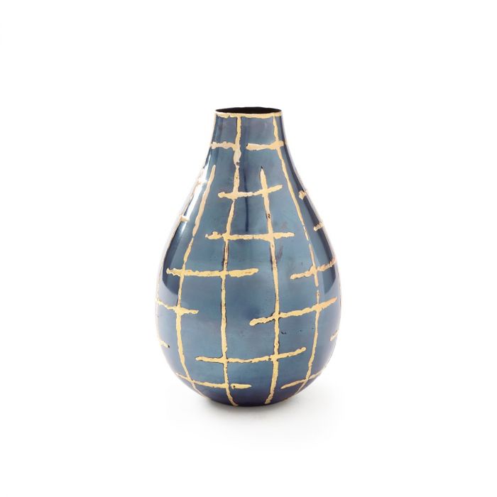 Loom Vase / Anthracite and Brass-Villa & House-Blue Hand Home