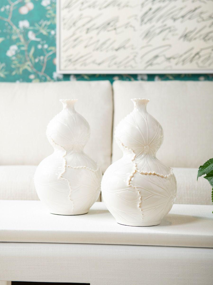 Lotus Double Gourd Vase / Blanc de Chine-Villa & House-Blue Hand Home