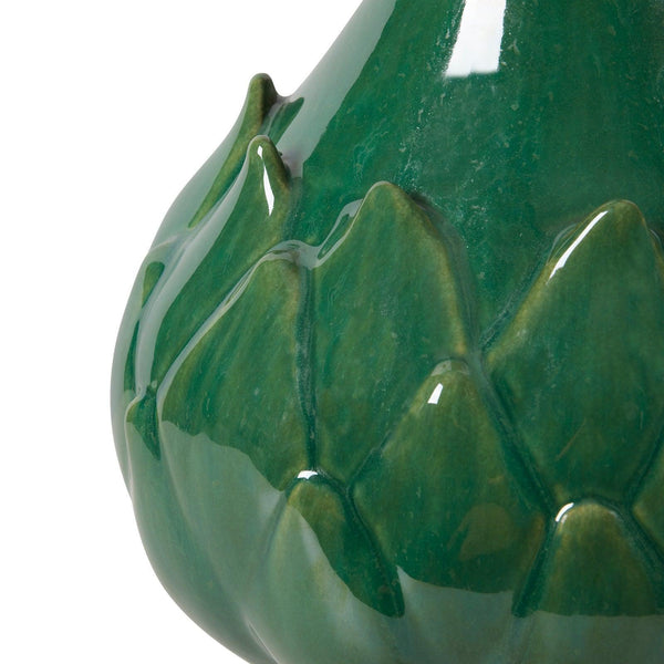 Lotus Lamp with Shade 16-inch White Linen, with Nickel-Blue Hand Home