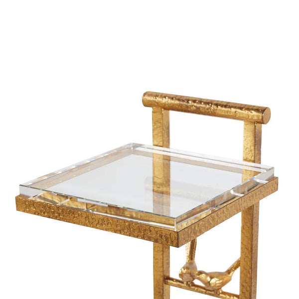 Lucia Accent Table, Gold Leaf-Blue Hand Home