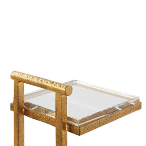 Lucia Accent Table, Gold Leaf-Blue Hand Home