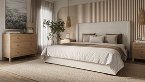 Luxor Upholstered Bed King-Blue Hand Home