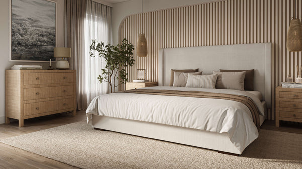 Luxor Upholstered Bed King-Blue Hand Home