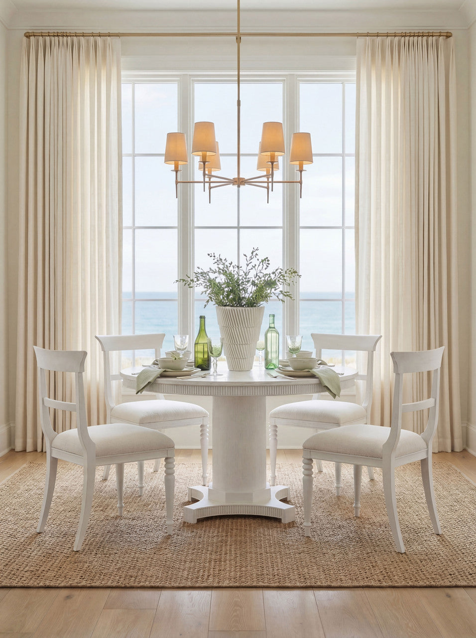 Lawrence Side Chair, Glazed Whisper White-Blue Hand Home