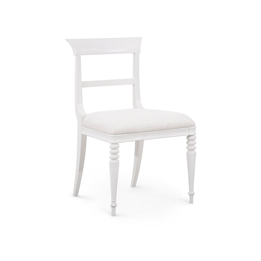 Lawrence Side Chair, Glazed Whisper White-Blue Hand Home