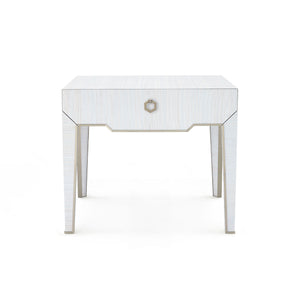 Madeline 1-Drawer Side Table, Platinum Shimmer