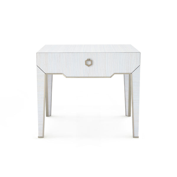 Madeline 1-Drawer Side Table, Platinum Shimmer
