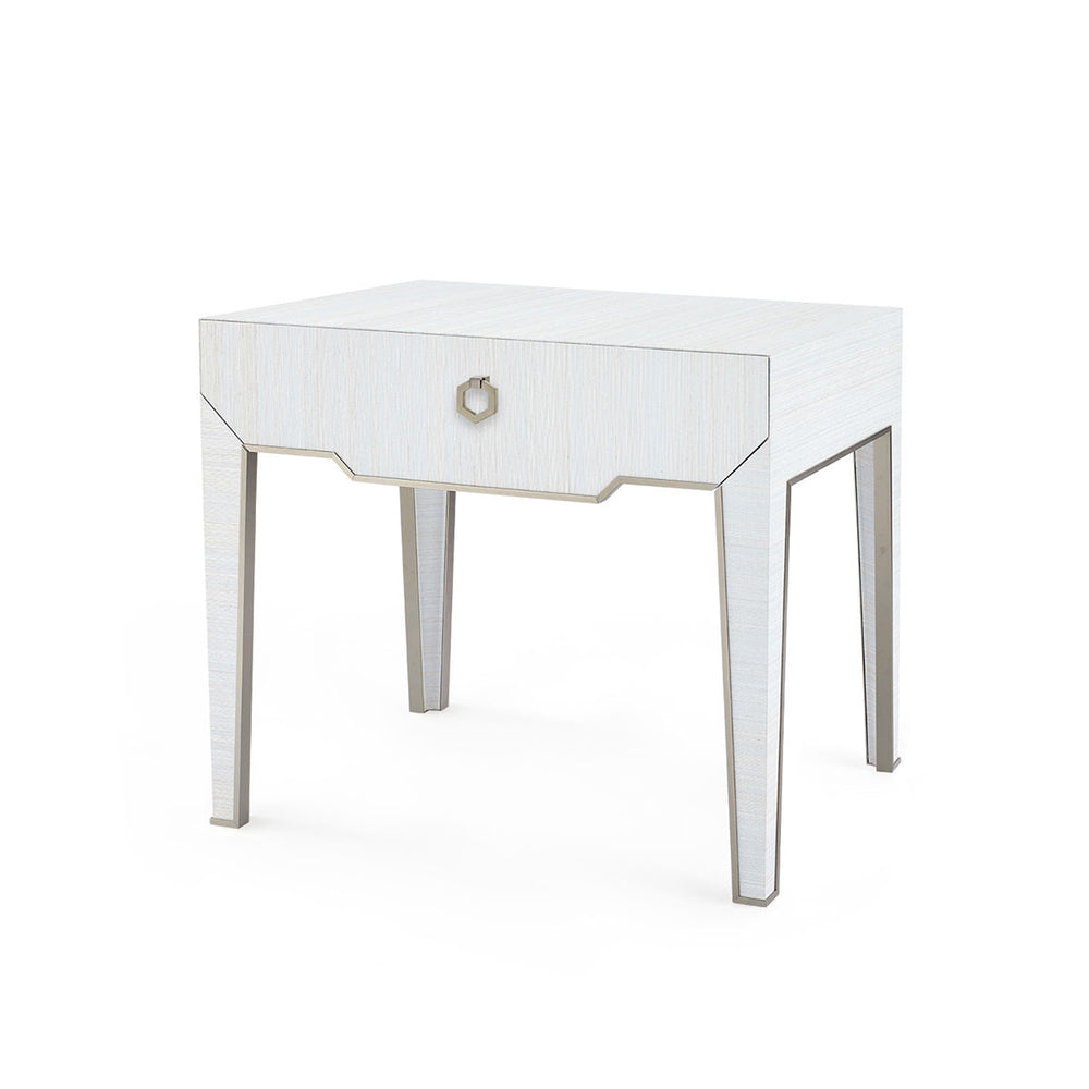Madeline 1-Drawer Side Table, Platinum Shimmer-Blue Hand Home