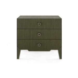 Madeline 3-Drawer Side Table, Deep Olive