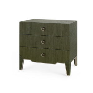 Madeline 3-Drawer Side Table, Deep Olive