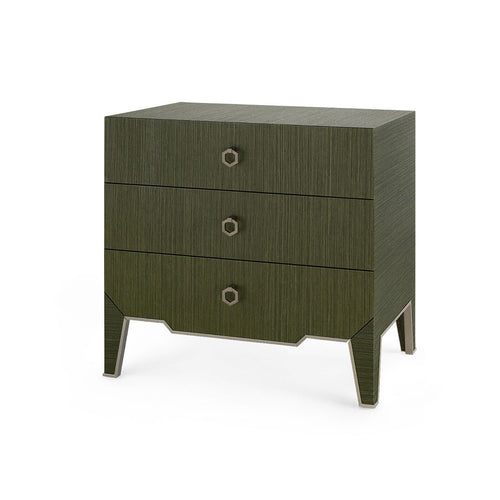 Madeline 3-Drawer Side Table, Deep Olive