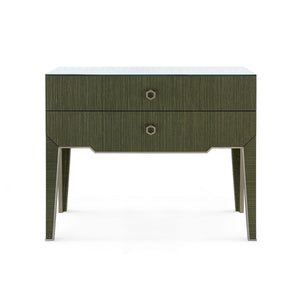 Madeline Console with Glass Top, Deep Olive