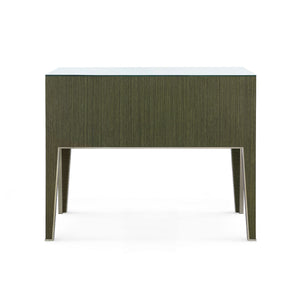 Madeline Console with Glass Top, Deep Olive